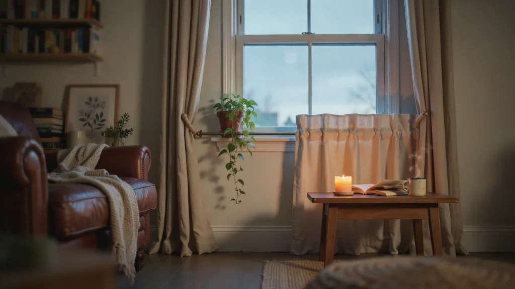 Layer Full-Length Curtains With Cafe Curtains