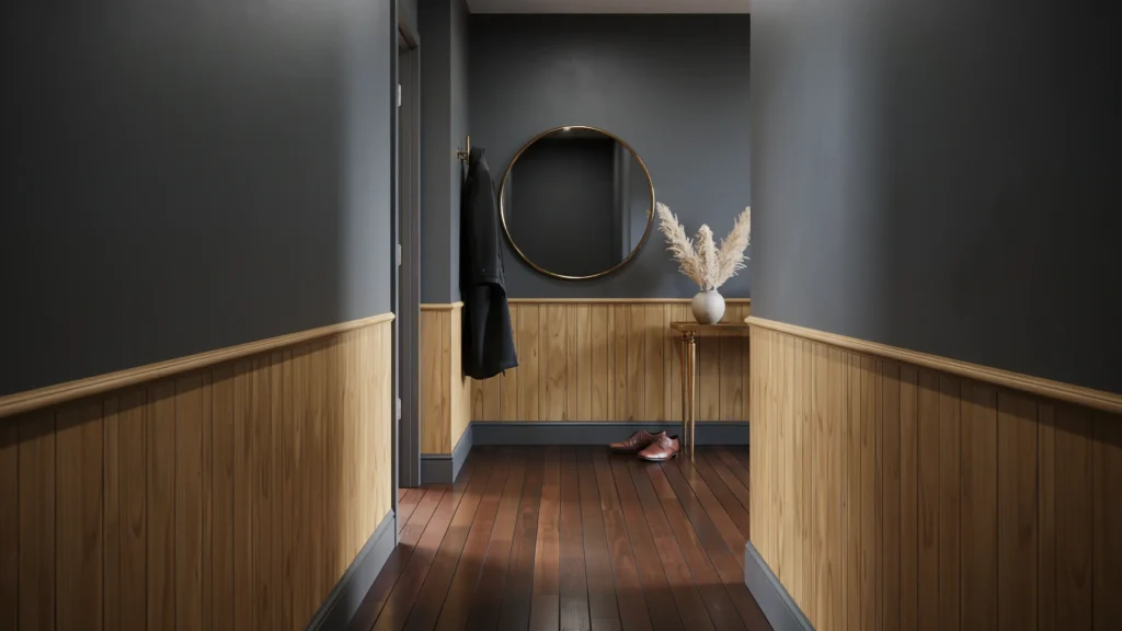 Natural Wood Paneling for Depth