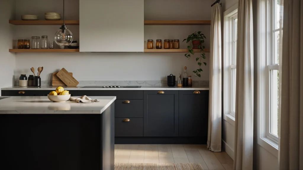 Two-Tone Black and Wood