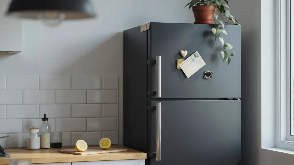 Use Contact Paper on Ugly Fridges or Cabinets