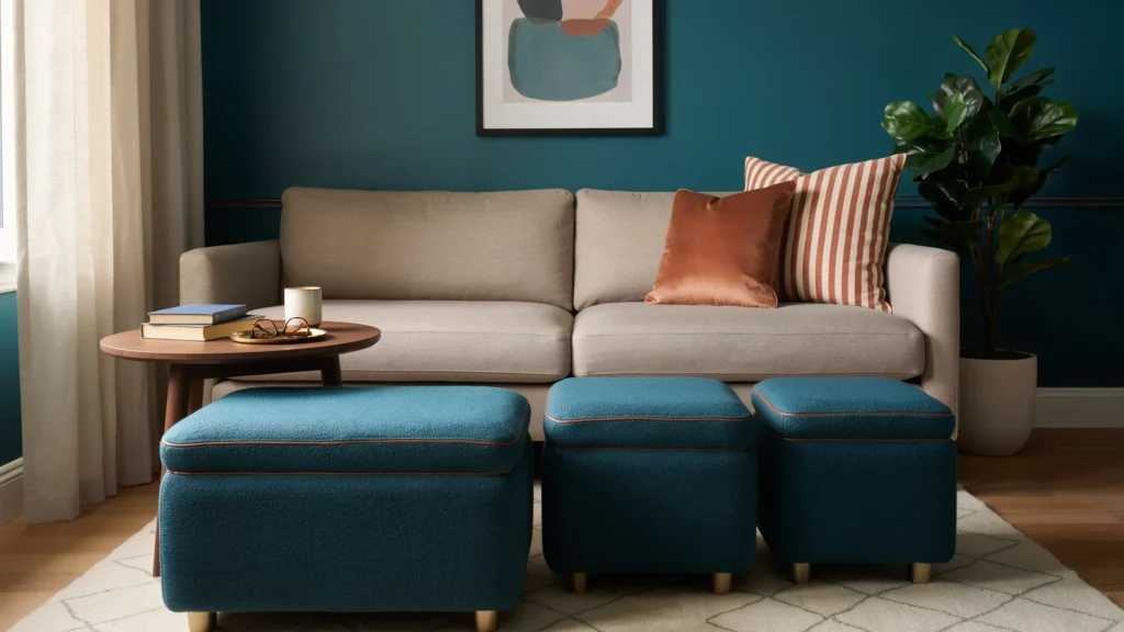 Use Nesting Ottomans Instead of a Coffee Table