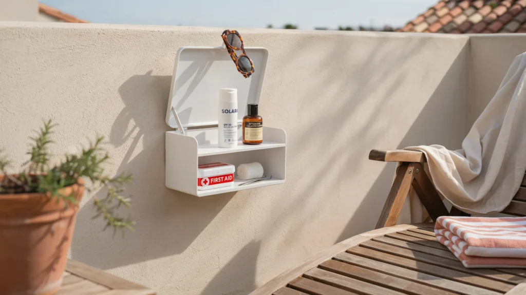 Wall-Mounted Sun Care and First-Aid Caddy
