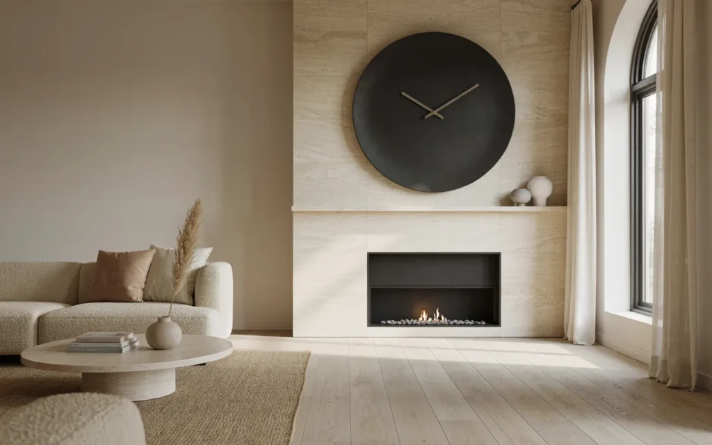 A Sculptural Wall Clock as the Focal Point