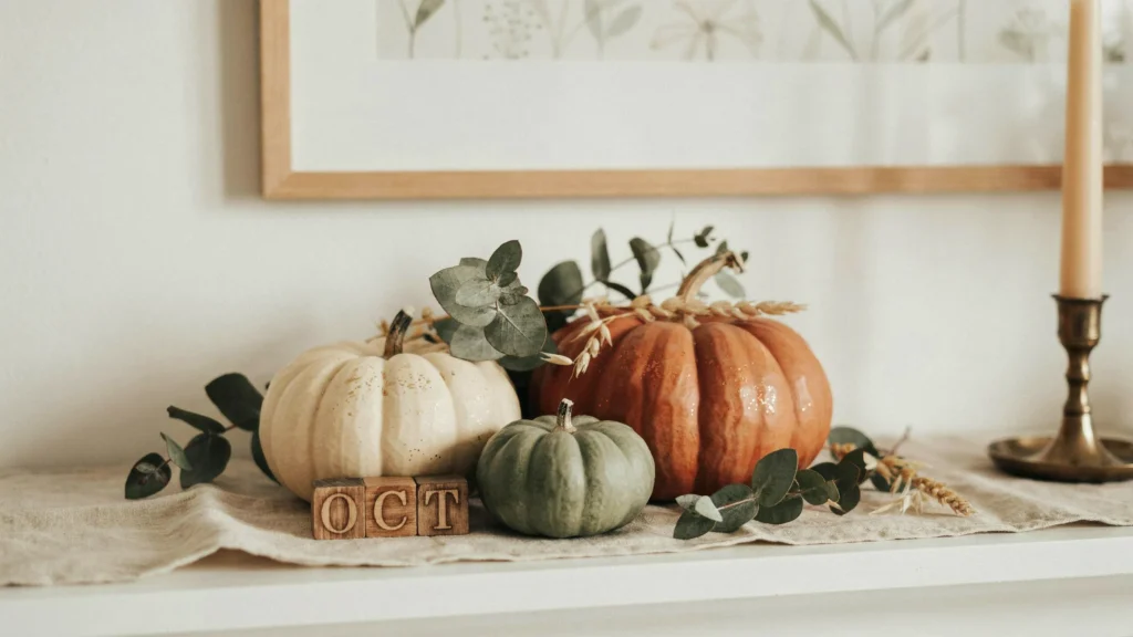 Add Glitter and Greenery to Pumpkins