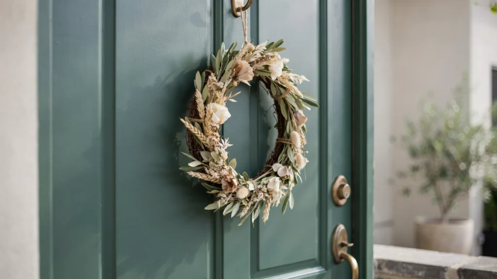 Add a Wreath or Door Accessory in a Neutral Tone