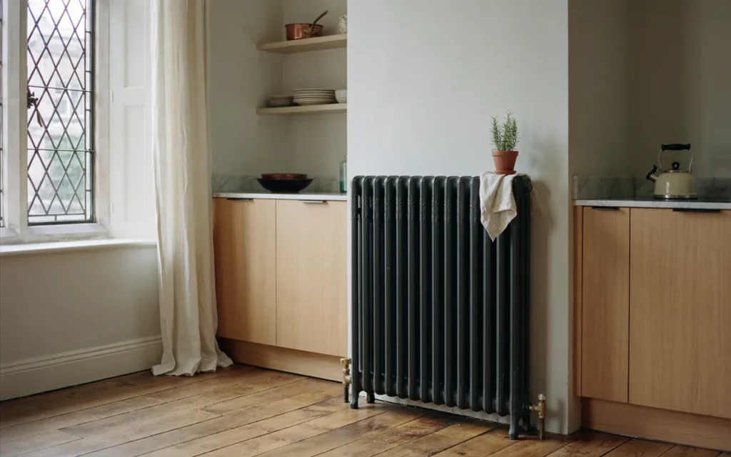 Cast Iron Radiator Kept as a Design Feature