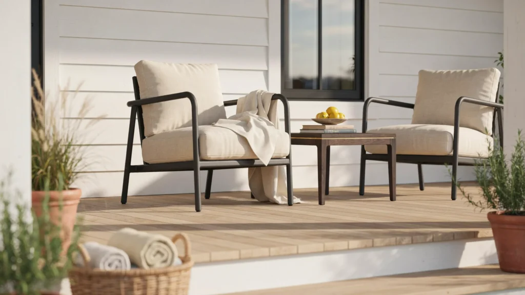 Choose Weather-Resistant Linen or Canvas Cushions