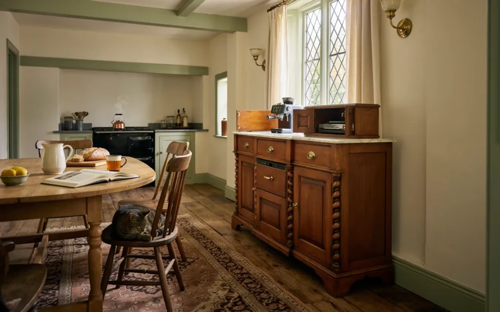 Freestanding Butler's Pantry With Contemporary Appliances