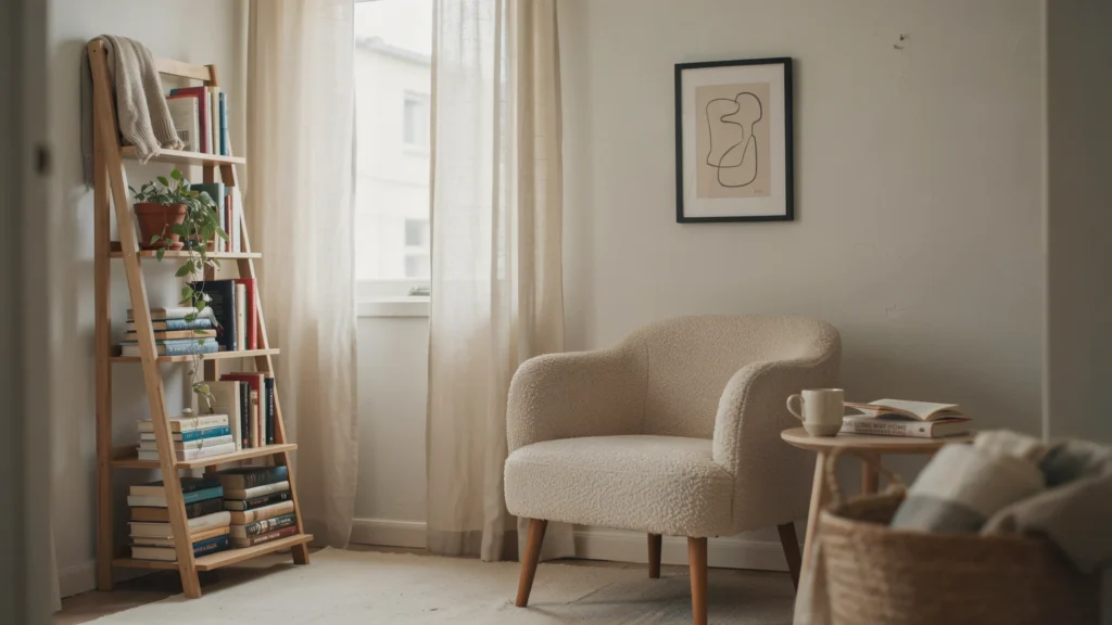 Leaning Ladder Bookshelf for Rentals