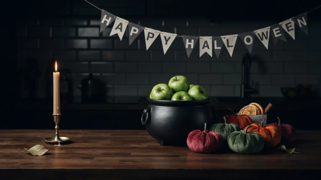Style the Kitchen With a Letter Banner and Velvet Pumpkins