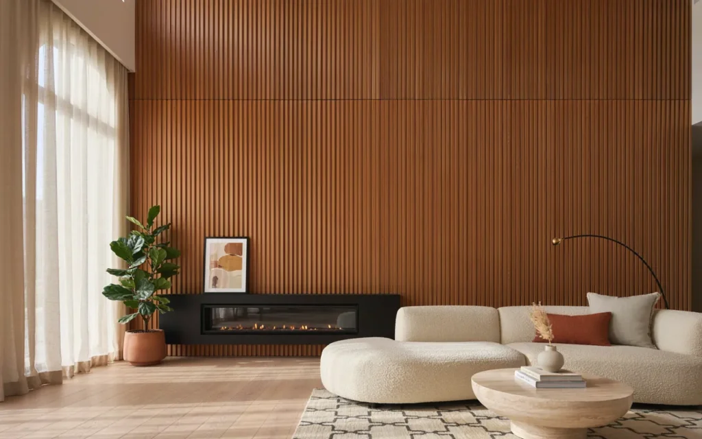 Vertical Wood Slat Paneling