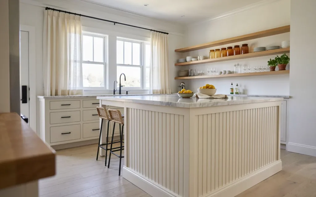 Victorian Beadboard Paneling Paired With Matte Black Fixtures
