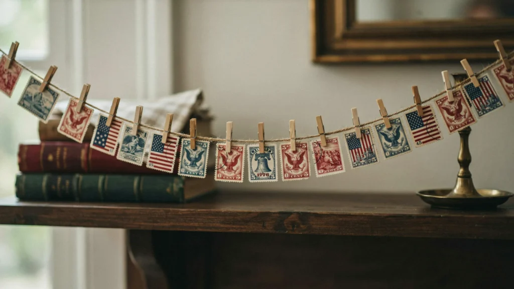 Vintage Postage Stamp Garland