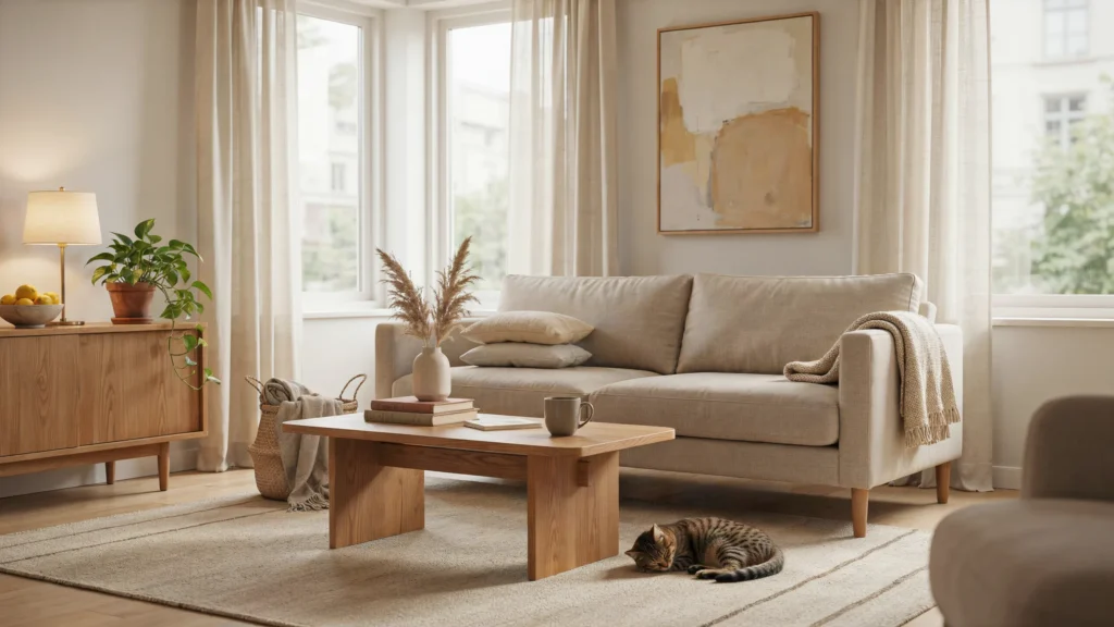 1. Warm White With Natural Wood