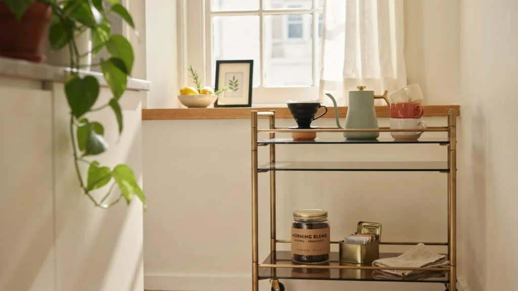 10. Glass Shelf Bar Cart