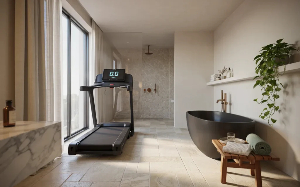 11. Combine a Bathroom and Cardio Corner