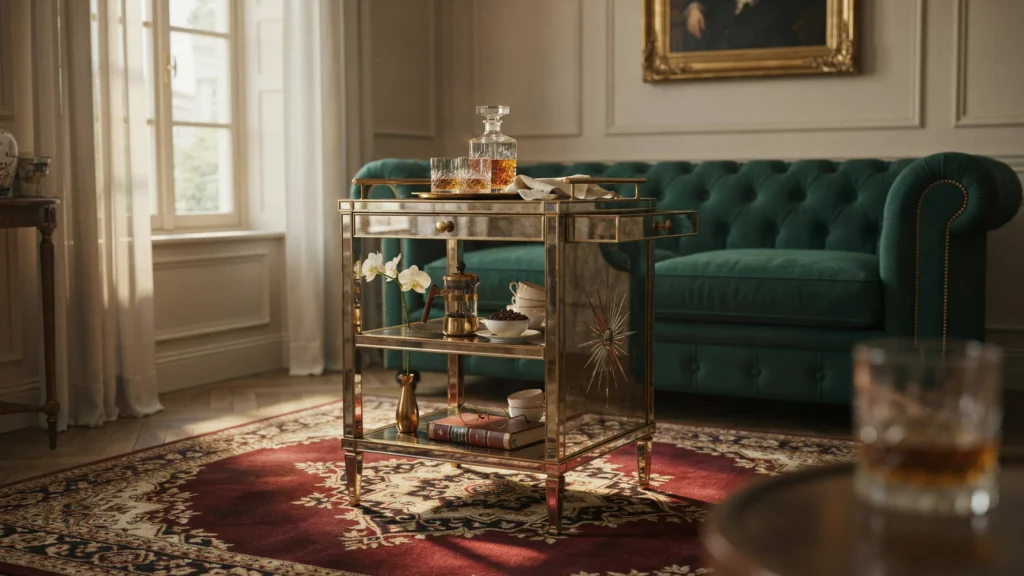 11. Mirrored Art Deco Cart