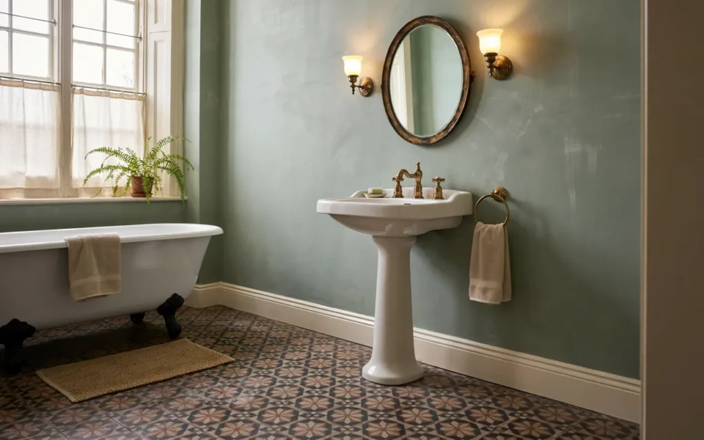 11. Vintage Bathroom With Modern Comfort