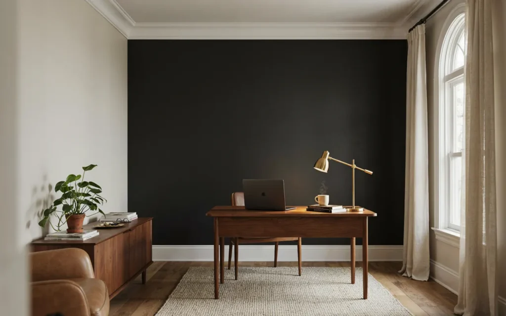 12. Black Wall in a Home Office