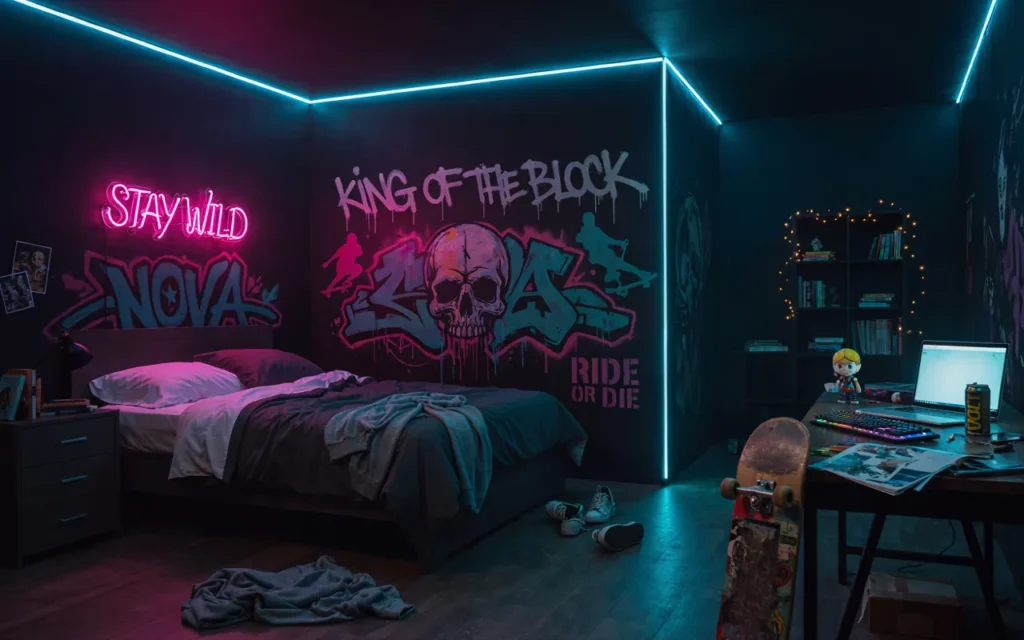 13. Neon Street Style Bedroom