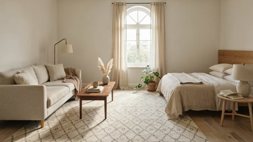 14. Use One Large Rug Throughout