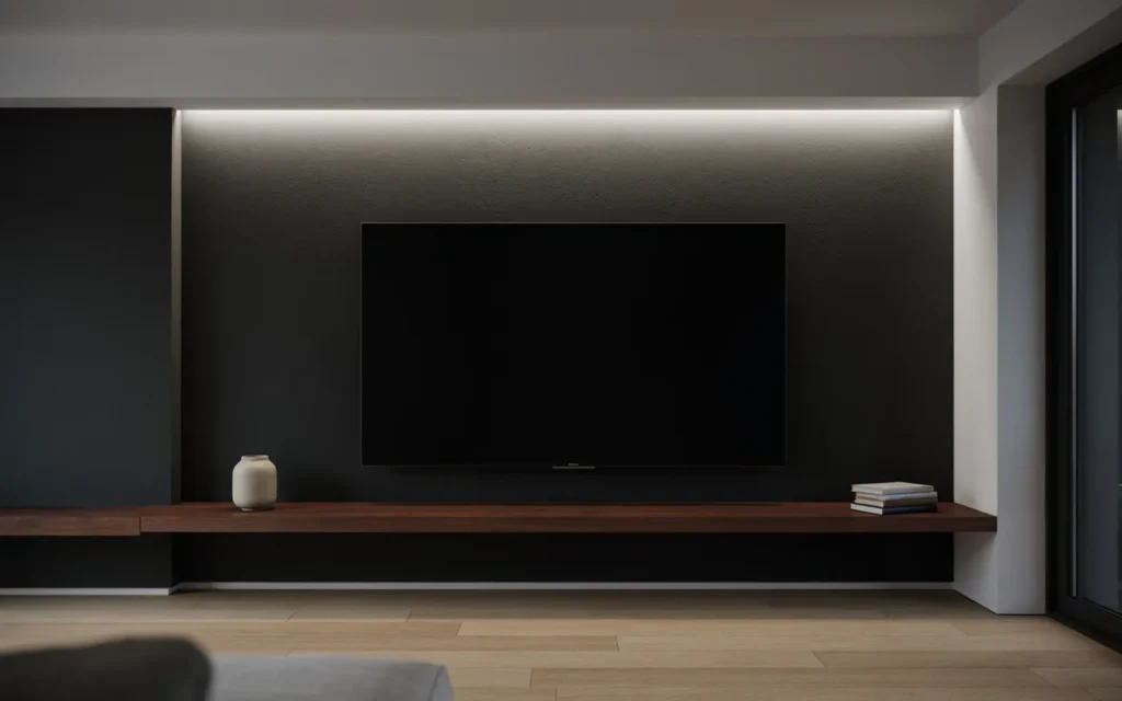 15. Black Wall With Cove Lighting