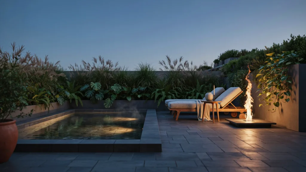 15. Combine the Pool With a Fire Feature