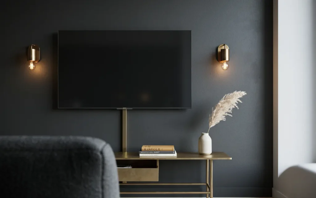 16. Black Wall Paired With Brass or Gold Accents