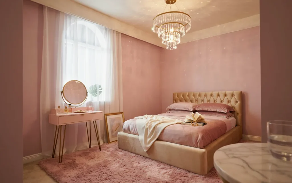 16. Pastel and Gold Glam Accents