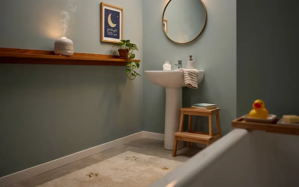 16. Use Soft Lighting or a Gentle Diffuser for Bathtime