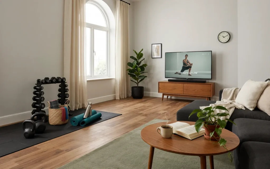 17. Create a Double-Duty Gym and Lounge