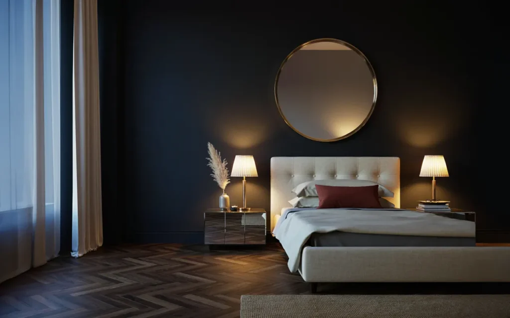 17. Install Mirrors Against Black Walls