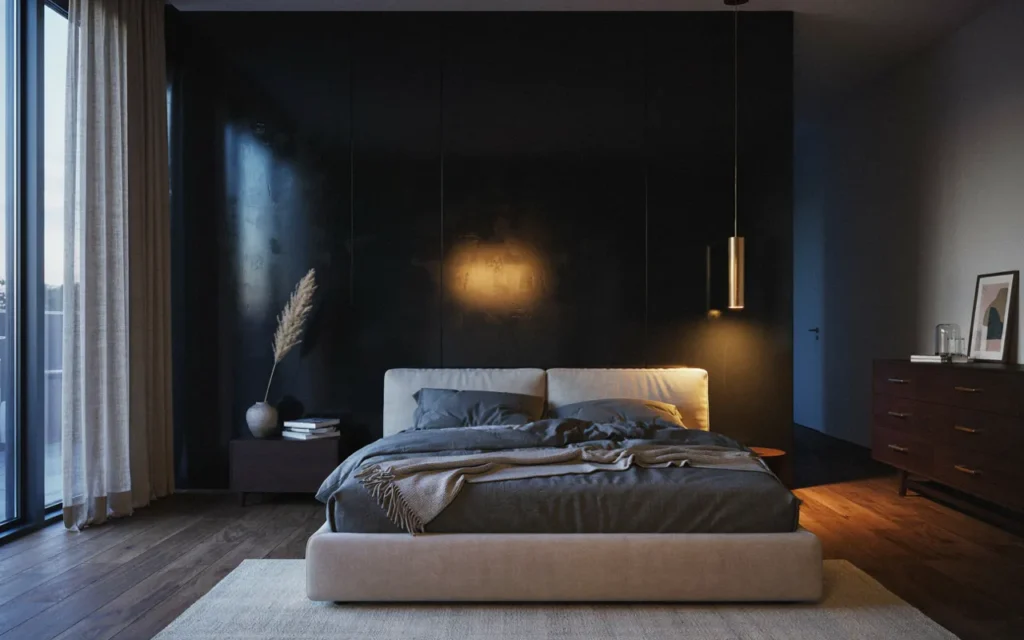 18. Give the Black Wall a Glossy Finish