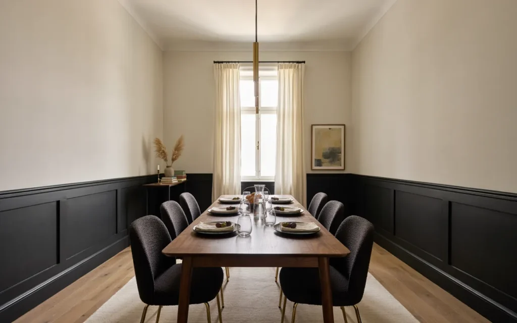 18. Two-Tone Black Wainscoting