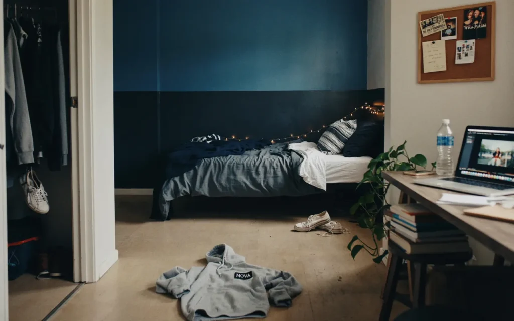 19. Black Accent Wall in a Teen or Kids' Room