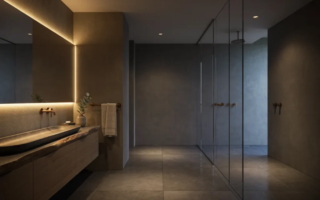 19. Moody Charcoal Bathroom
