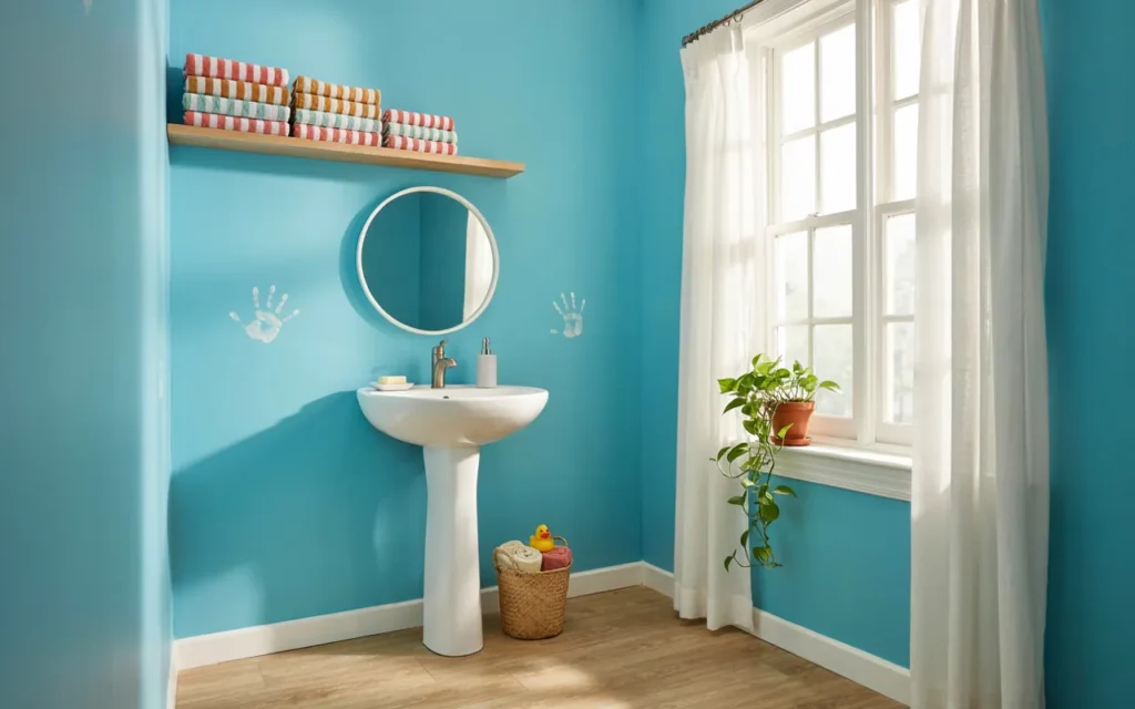 2. Brighten Things Up With Cheerful Color and Striped Towels