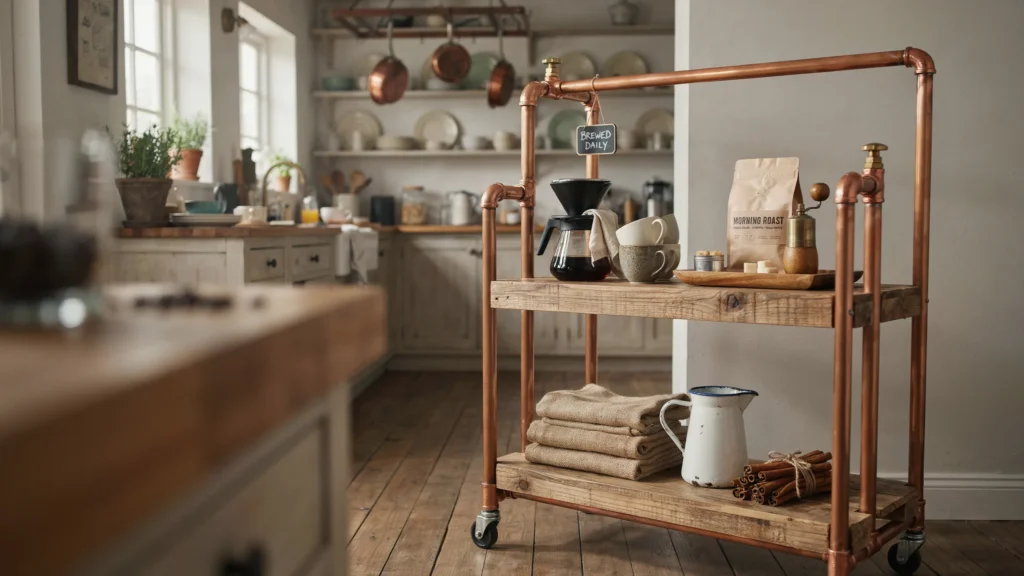 2. Copper and Wood DIY Cart