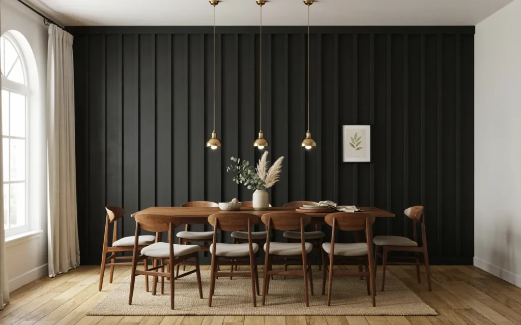 2. Molding-Enhanced Black Wall