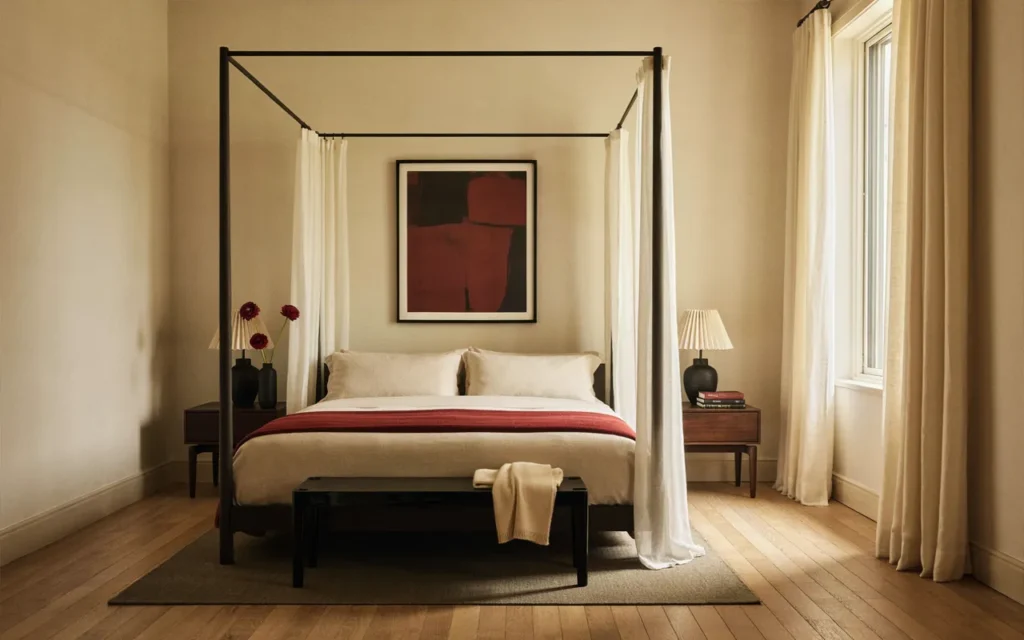 2. Wrap the Bed in a Simple Canopy
