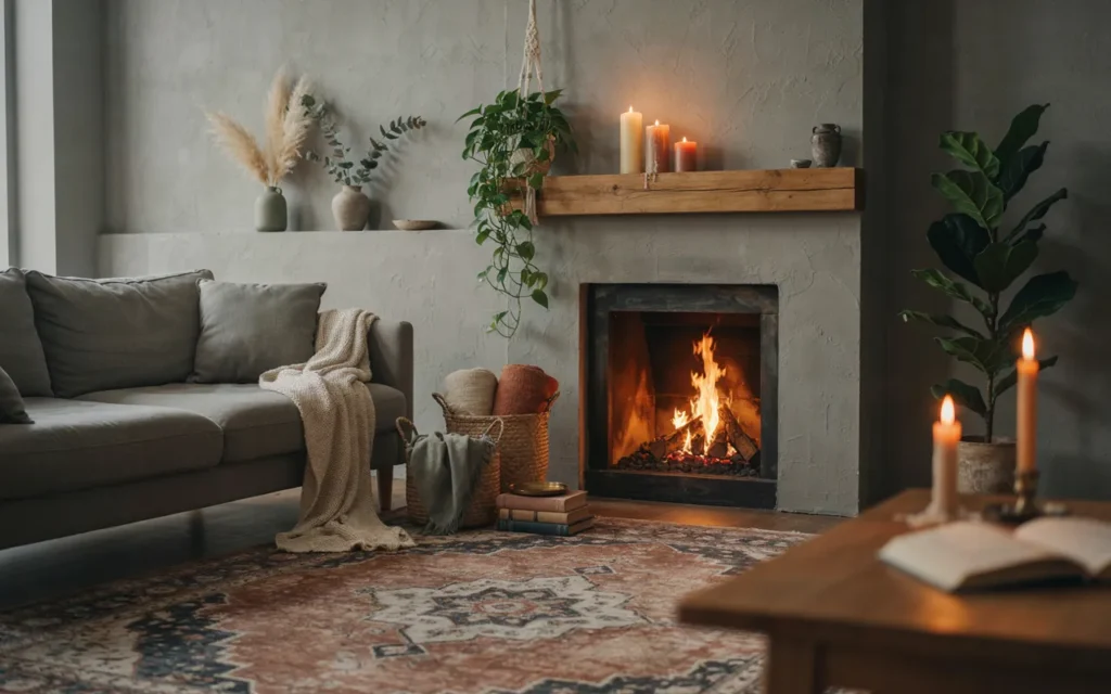 20. Make The Fireplace A Cozy Feature
