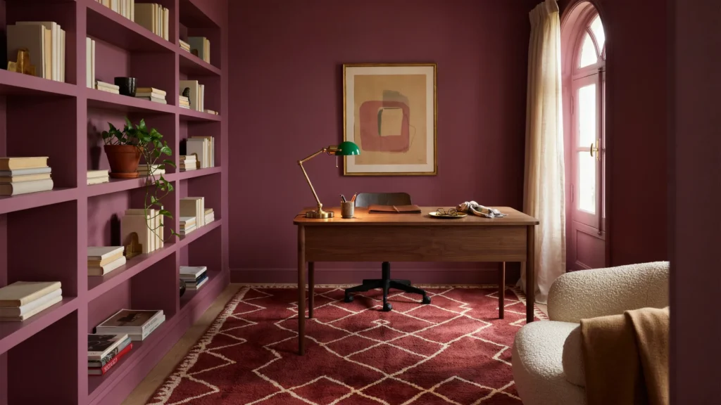 22. Aubergine for a Rich Home Office