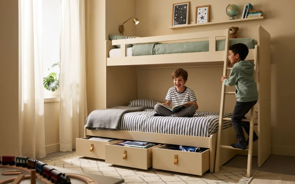 23. Built-In Bunk Beds With Hidden Storage