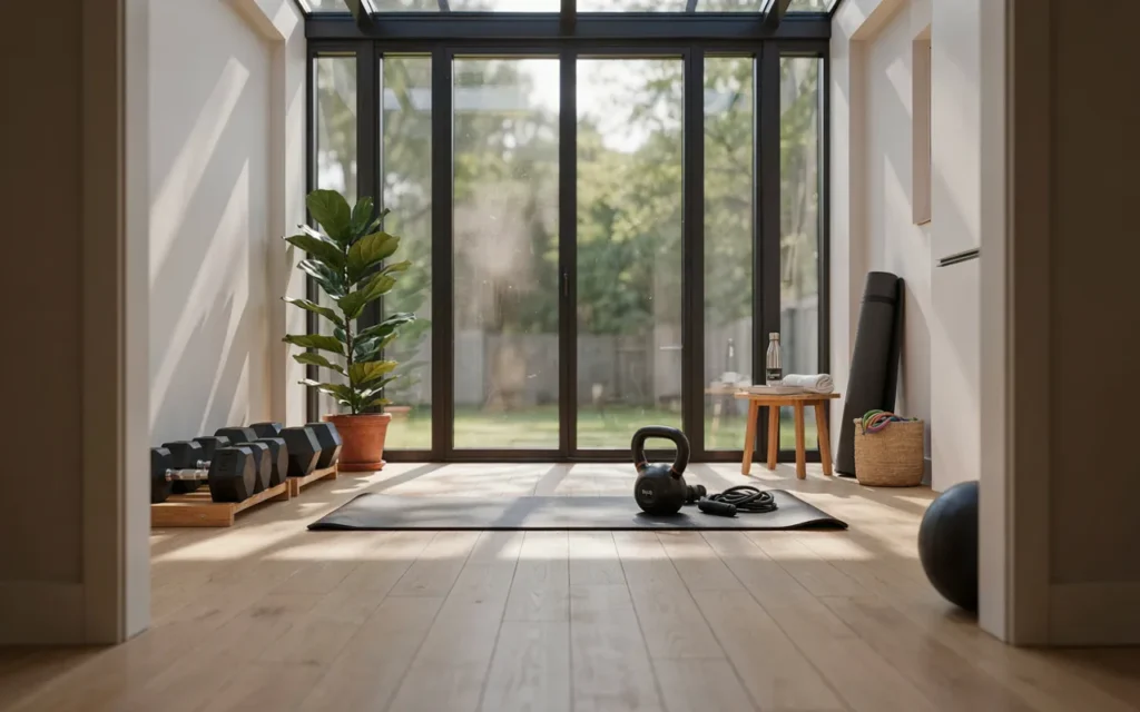 24. Turn a Sunroom Into a Light-Filled Gym