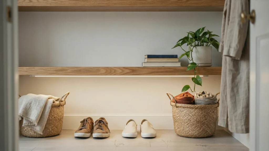 3. Add LED Strip Lighting Under Shelves