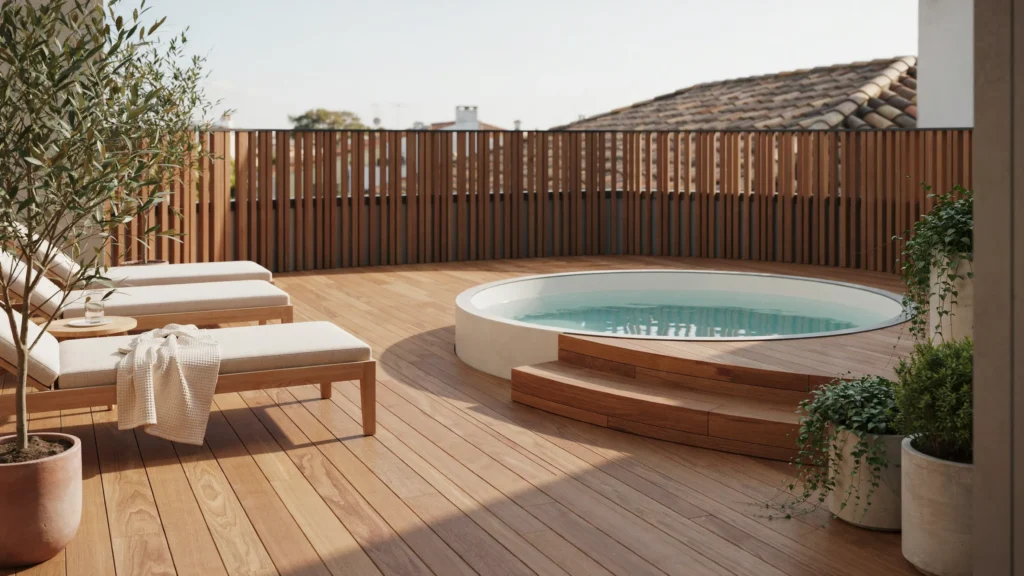 3. Build the Pool Into a Wooden Deck