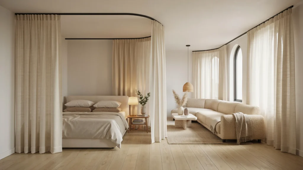3. Use a Curtain as a Flexible Wall