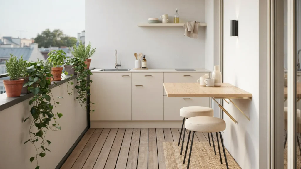 3. Use a Fold-Down Dining Counter