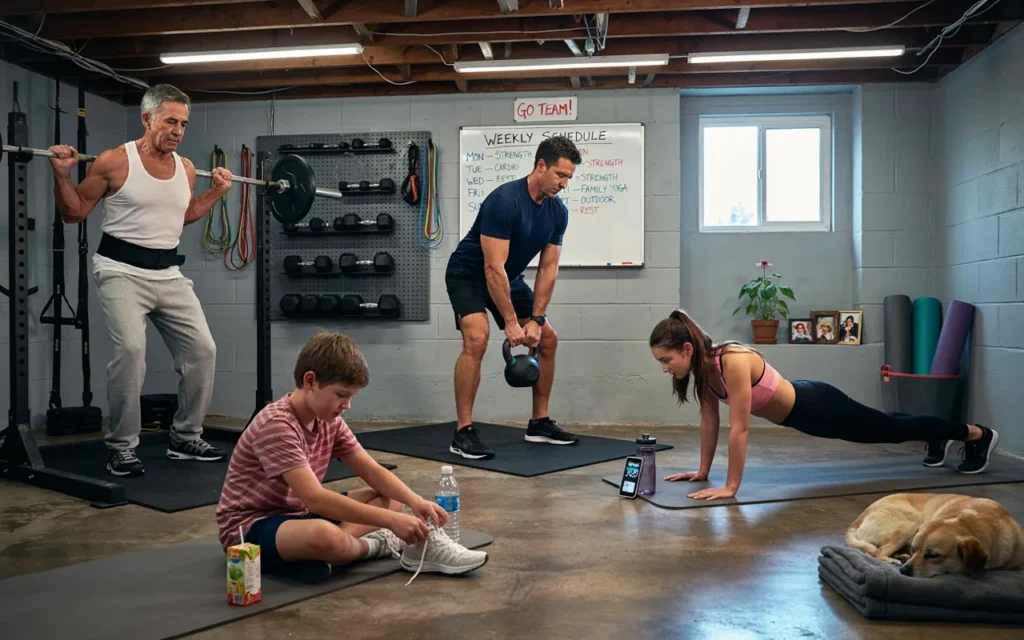 34. Turn a Finished Basement Into a Family Fitness Hub