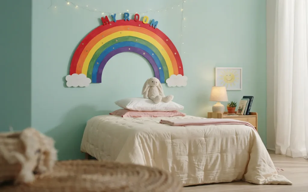 4. A DIY Rainbow Headboard